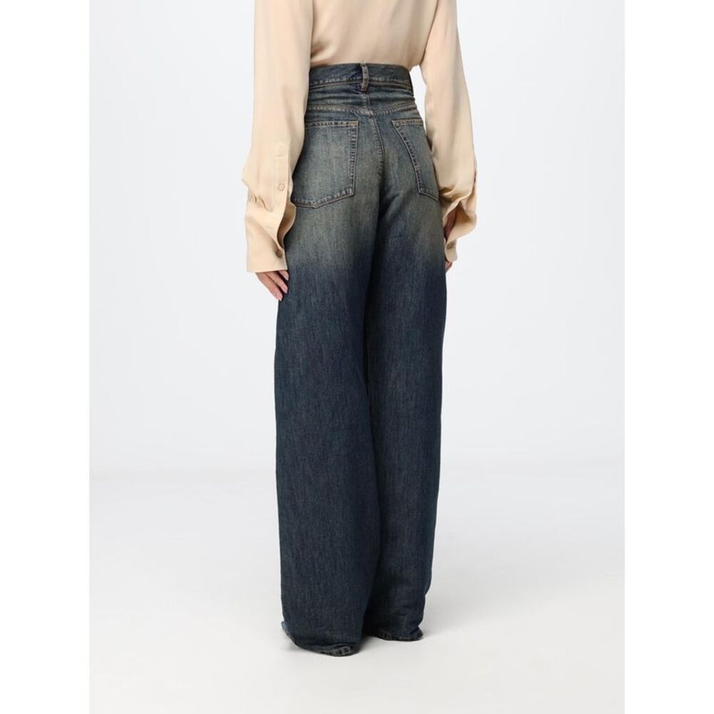 Fendi Women Fendi High-Waisted Wide-Leg Jeans In Worn-Effect Denim - Picture 3 of 3